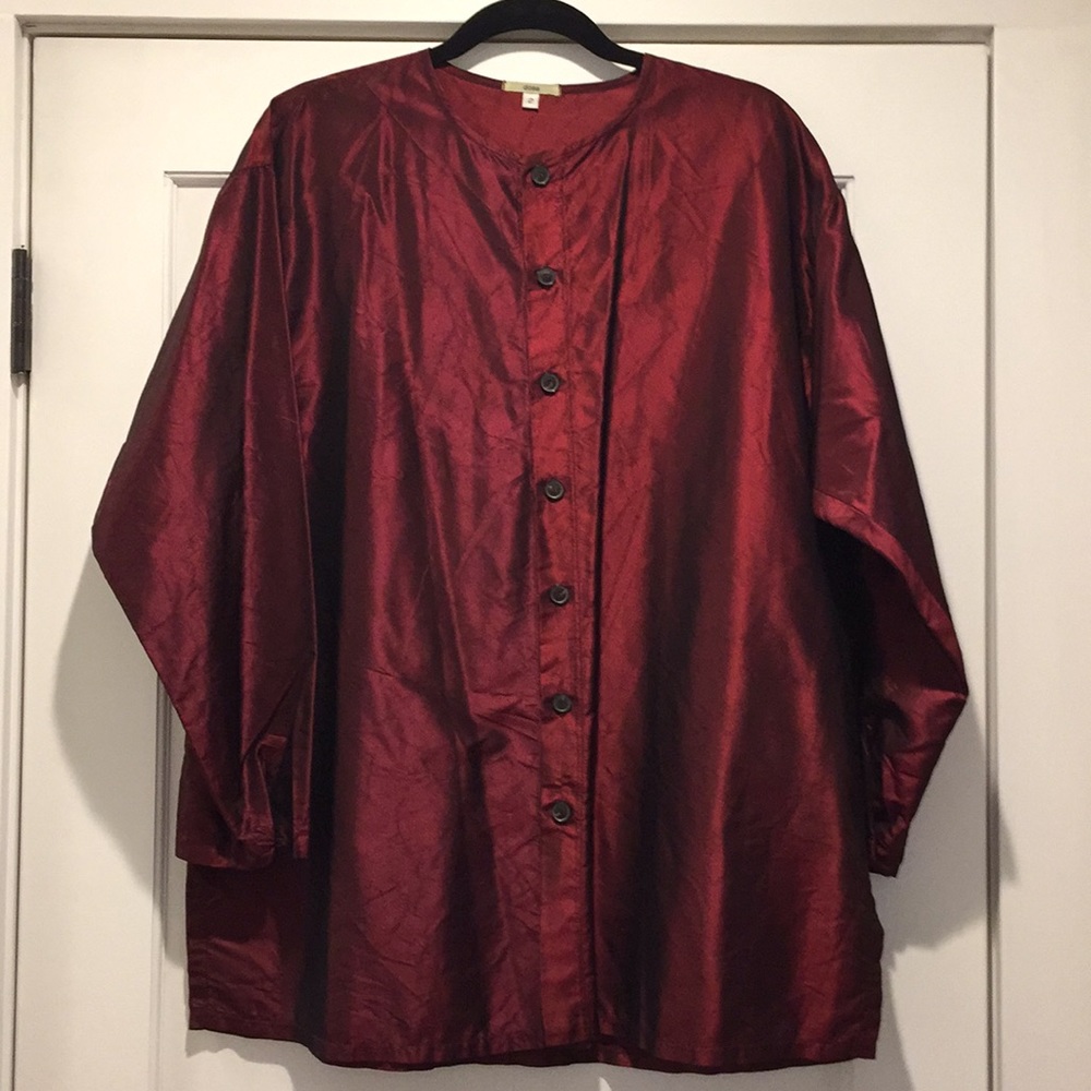 Vintage Dosa Red Silk Blouse